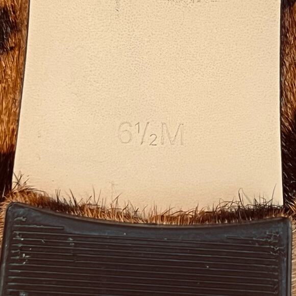 Talbots Women’s Sz 6.5 Brown Leopard Square Toe Flats Shoes Calf Hair Buckle - Picture 11 of 11